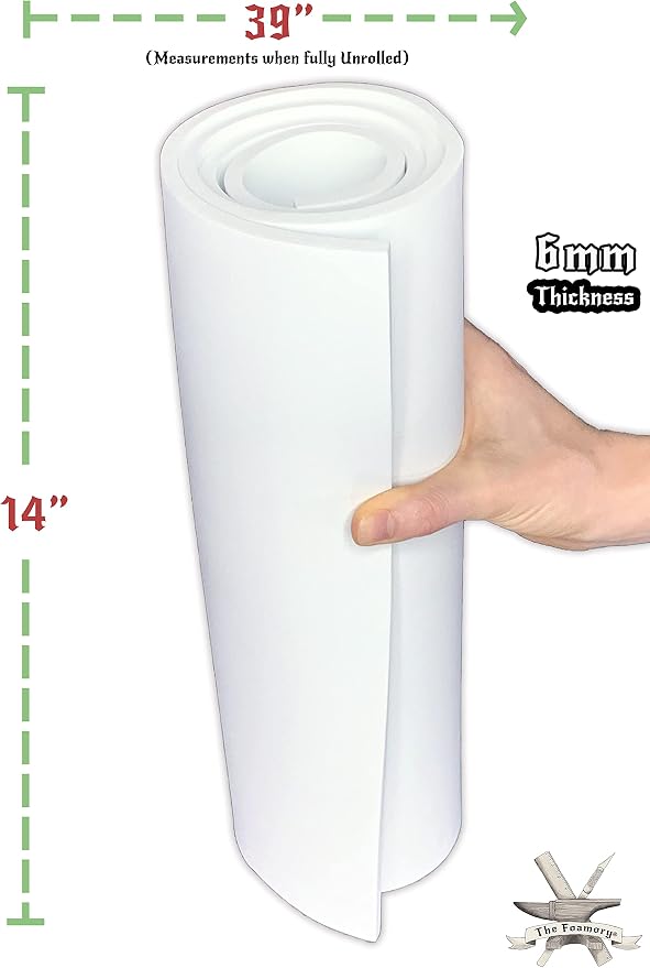 Shape Retention EVA Cosplay Foam 6mm 14x39 inch White or Black High Density EVA - Image 4