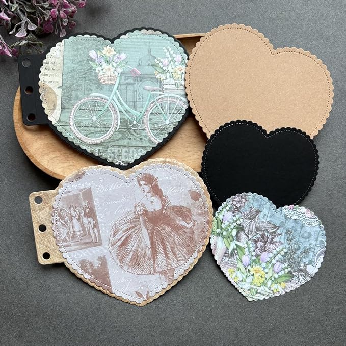 Heart Loose-Leaf Lace Die Cuts for Card Making, Background Frame Cutting Dies - Image 4