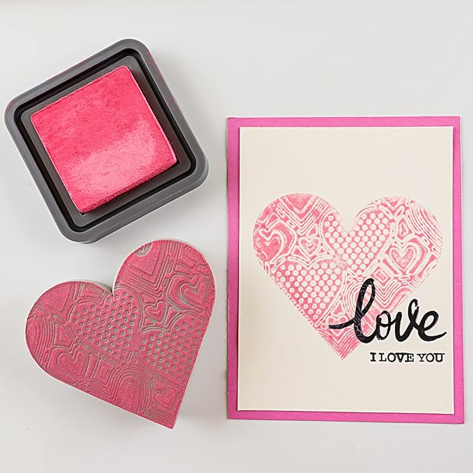 BAOFALI 4 Pcs Heart Cut Stamping Foam Grey Moldable Foam Stamps Plastic Dry - Image 3