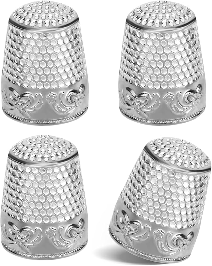 ZMAAGG 4PCS Sewing Thimbles for Hand Sewing, Metal Finger Protector, Quilting by ZMAAGG
