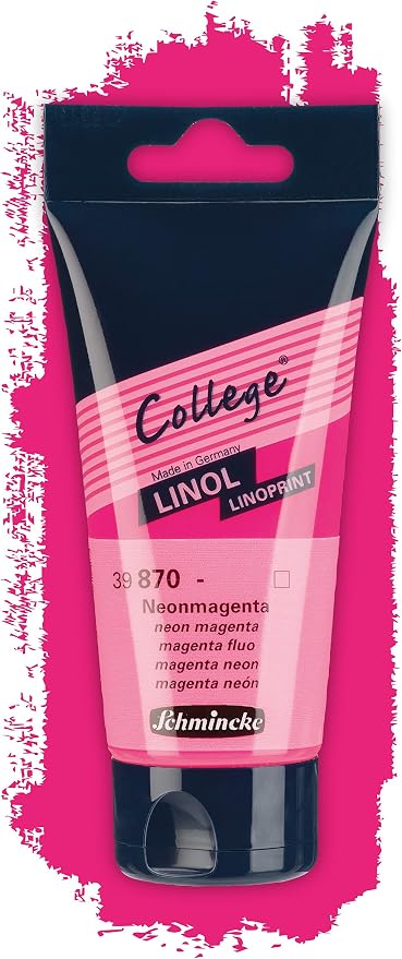 Schmincke - College Linol, Artists' lino Printing Inks, neon Magenta in 75 ml - Image 2