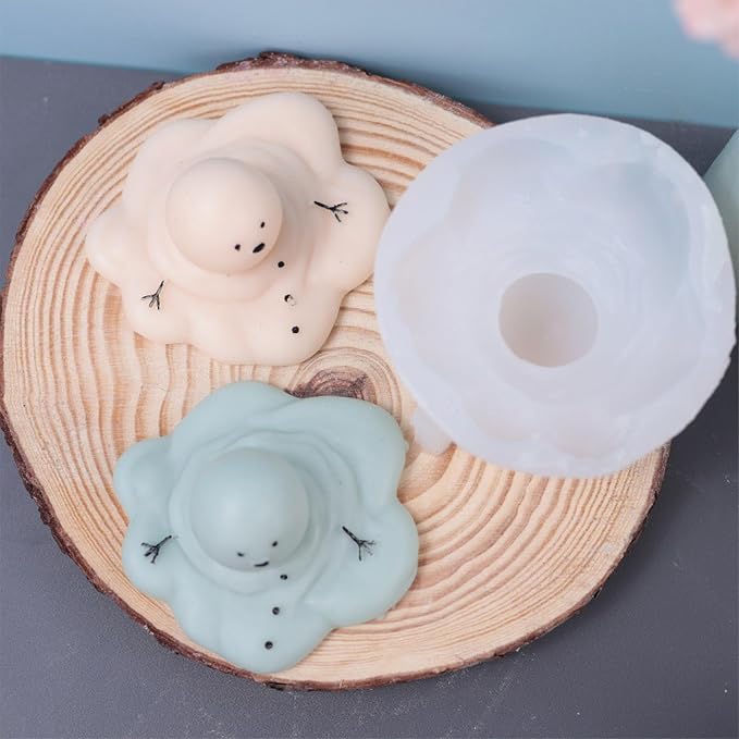 Silicone Molds Candle Cute Melting Snowman Resin Candle Molds - Image 7