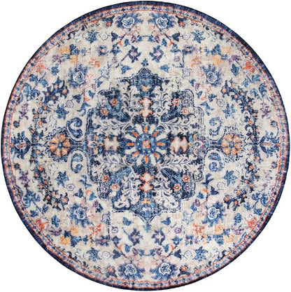 Lahome Bohemian Round Rug 3Ft Small Bedroom Round Area Rug Soft Bathroom Circle - Image 9