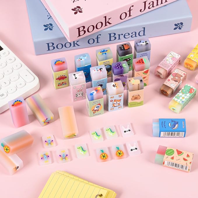 100 Pcs Cute Eraser for Kids Bulk Kawaii Erasers for Classroom Fun Erasers for - Image 5