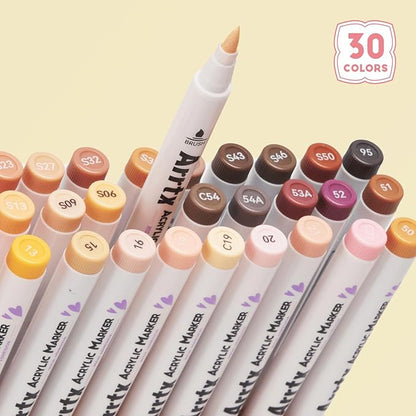 Arrtx 30 Colors Skin Color Acrylic Paint Pens, Skin Tone Paint Markers Paint - Image 5