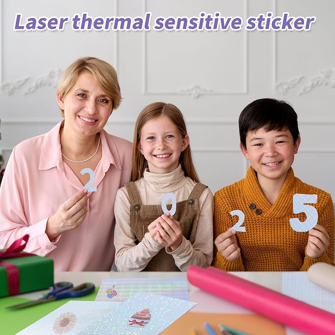 20 Sheets Printable Holographic Sticker Paper, 11 x 8.5 Inches Printable - Image 5