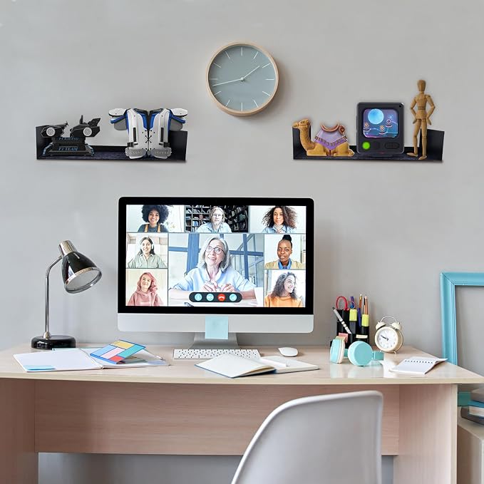U Shape Floating Shelves Wall Mount Metal Bookshelf CD DVD Storage Display - Image 5
