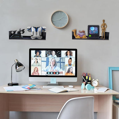 U Shape Floating Shelves Wall Mount Metal Bookshelf CD DVD Storage Display - Image 5