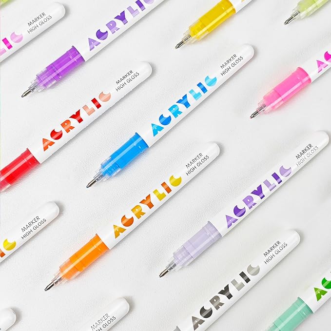 kander Direct Liquid Highlighter Acrylic Marker, 12 Colors Gel Pens - Image 5