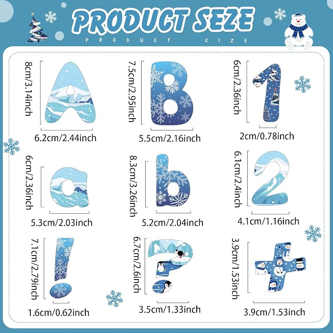 221 Pcs Classroom Bulletin Board Letters Colorful Alphabet Cutouts Number and - Image 3