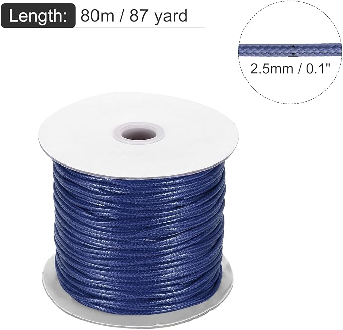MECCANIXITY Waxed Cord 2.5mm Waxed Polyester Cord 87 Yard Wax String - Image 2