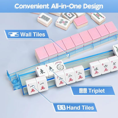 Mahjong Racks with Pushers Set of 4, Mahjong Tile Pushers and Racks, Acrylic - Image 3