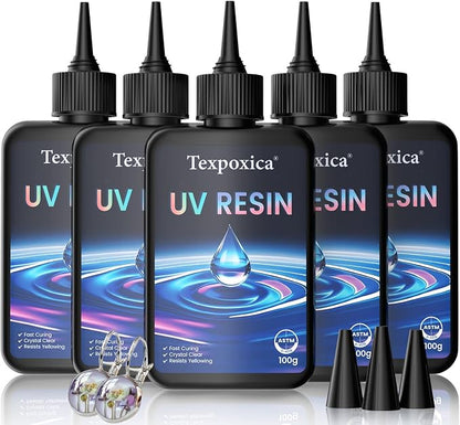 Texpoxica UV Resin 500g-Upgraded UV Resin Kit, Hard Type Crystal Clear Fast by Unknown
