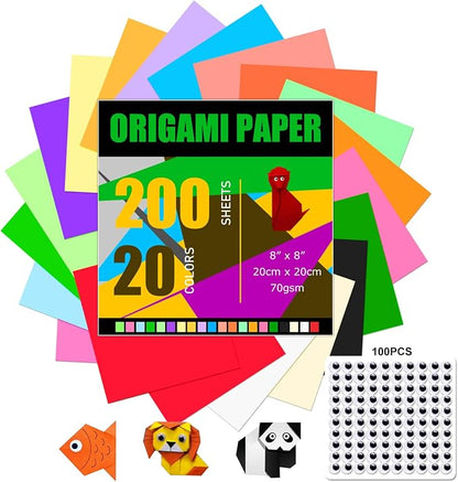 Origami Paper 300 Sheets, 20x20 cm/8 Inch Large Double Sided, 200 Sheets 20 by Firstop