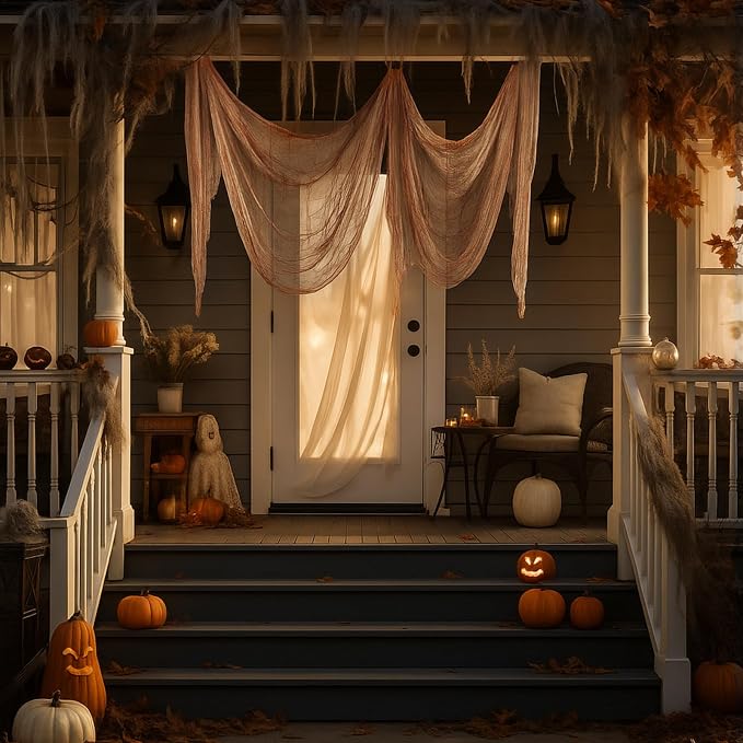 Boao Halloween Cheese cloth 70.87 x 196.85 Inch Light Bloody Cheesecloth Roll - Image 6