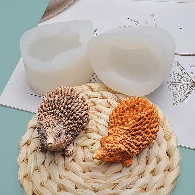 Cute 3D Hedgehog Scented Candle Mold 2 Pack Hedgehog Mold Silicone Mold - Image 4