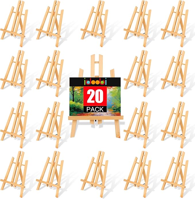 20 Pack 11.8" Wooden Easel, Easel Stand by idoobi