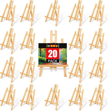 20 Pack 11.8" Wooden Easel, Easel Stand by idoobi