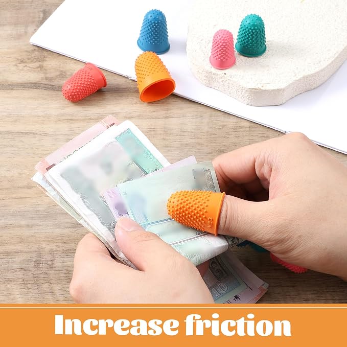 10 Pcs Thumb Thimble for Sewing, 5 Sizes Rubber Finger Thimbles, Reusable - Image 4