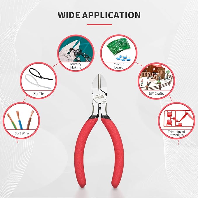 5 inch Wire Cutters, 5 Pack Diagonal Cutters, Side Cutters, Wire Cutter Set - Image 5