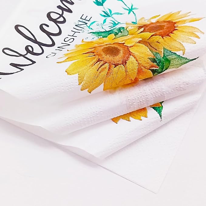 Cocktail Napkins 80 Pack 2 Ply Floral Beverage Luncheon Dinner Paper Napkins - Image 3