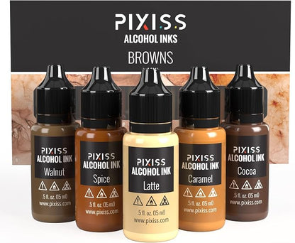 Pixiss Brown Alcohol Ink Set by PIXISS