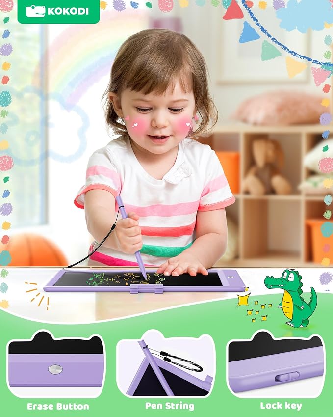 KOKODI LCD Writing Tablet, 10 Inch Colorful Toddler Doodle Board Drawing Tablet - Image 4