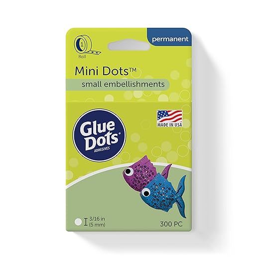 Glue Dots, Mini Dots, Double-Sided, 300 Dots, DIY Craft Glue Tape, Sticky by GlueDots
