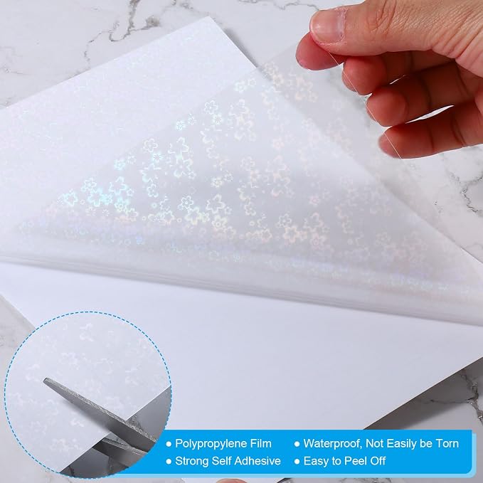 PATIKIL 11.7x8.3" Holographic Sticker Paper, 20Sheets A4 Polypropylene - Image 3