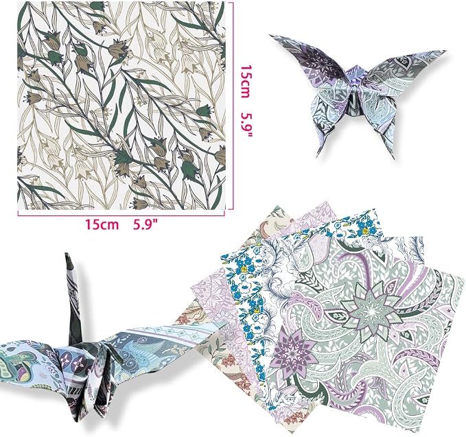 Square Origami Paper 6x6 Double Sided 50 Sheets 50 Colors 70GSM Origami Kit - Image 2