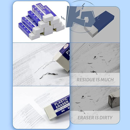 EULANT Pencil Erasers 10 Pieces, Soft Art Erasers - Image 3