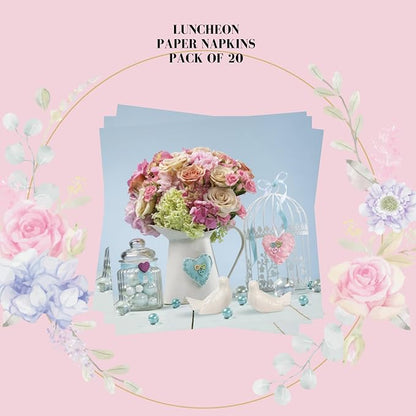 20-ct 13x13 Flowers Paper Luncheon Decoupage Napkins, 3-Ply Servilletas Printed - Image 3