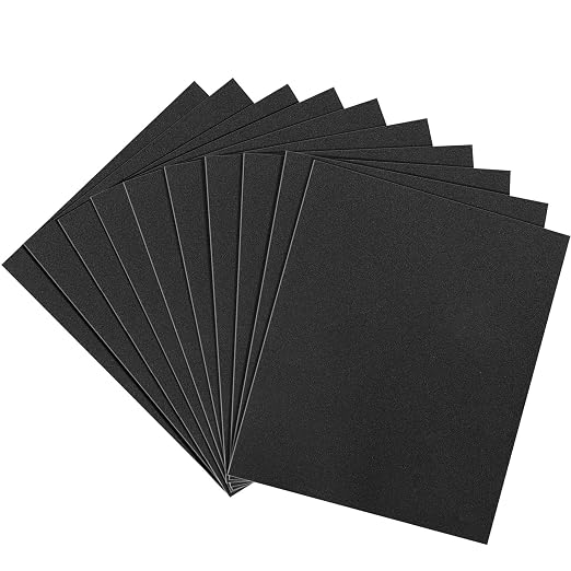 320 Grit Sandpaper, 9 x 11 Inch Wet Dry Sand Paper Hand Abrasive Sanding Sheets by Shineboc