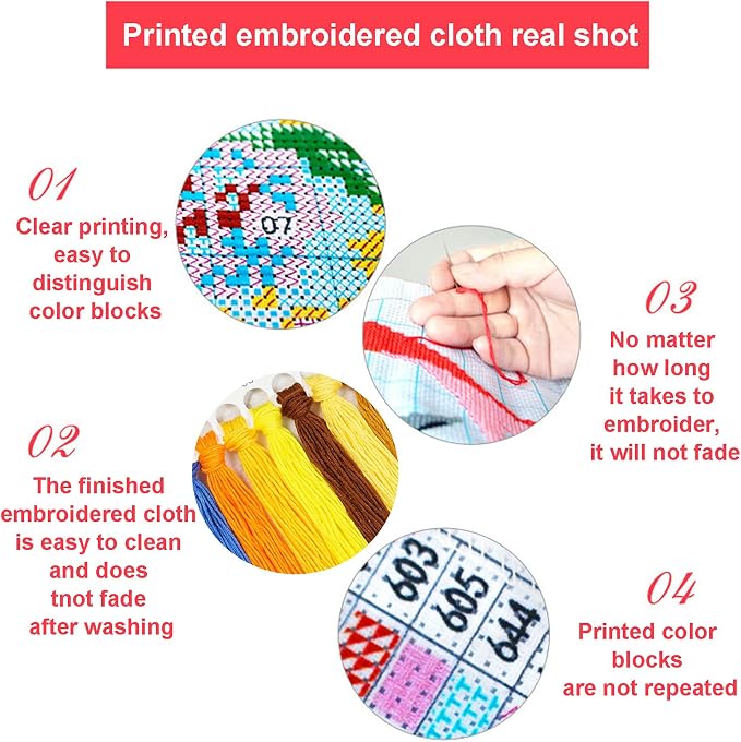 51buyoutgo 11CT Stamped Cross Stitch Kits - Image 7