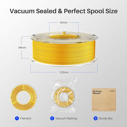ELEGOO Silk PLA Filament 1.75mm Triple Colors Orange Blue Purple 250g, Shiny - Image 6