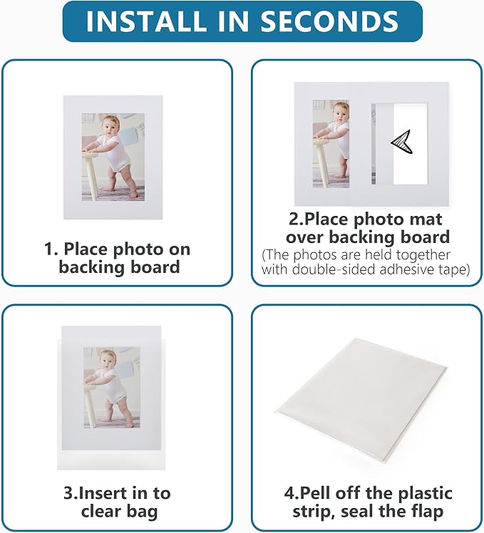 Somime 10 Pack White Photo Mats 11x14 - Image 6