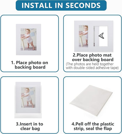 Somime 10 Pack White Photo Mats 11x14 - Image 6