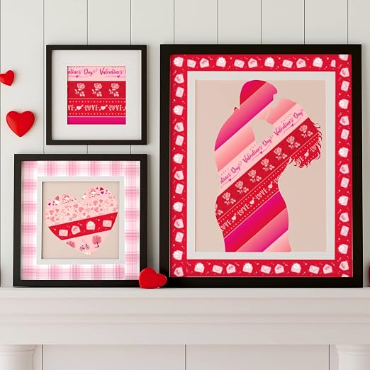Whaline 12 Rolls Valentine Washi Tape Red Pink Heart Gnome Love Masking Tape - Image 5