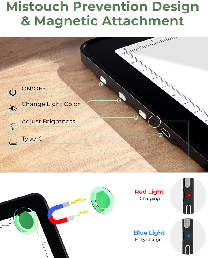 Rechargeable A4 Light Box for Tracing, Bawaslom LED Light Pad - Image 4