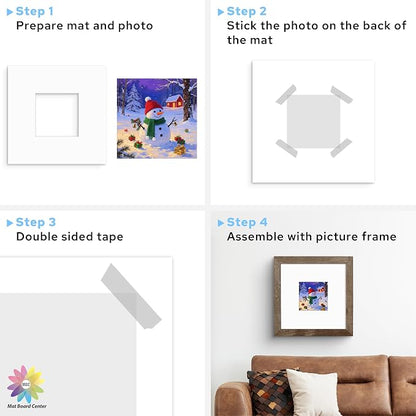 Mat Board Center, 8x8 White Mats - Image 7