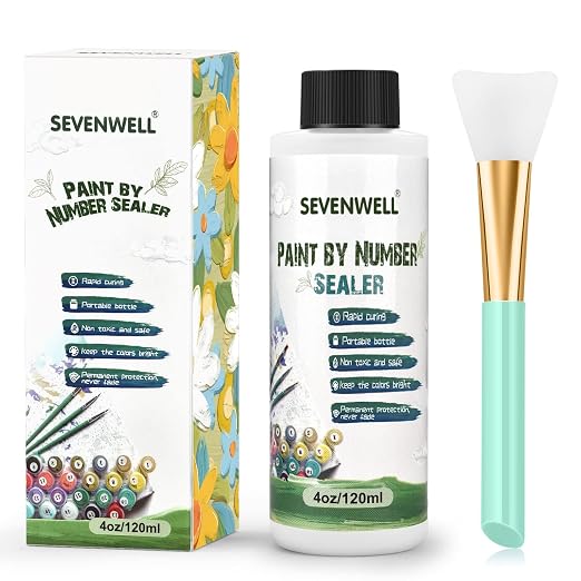 SEVENWELL Gloss Varnish for Acrylic Painting, Paint by Numbers Sealer, Acrylic by SEVENWELL