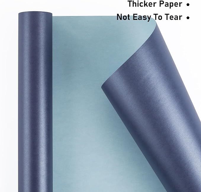 NESCCI Dark Blue Matte Wrapping Paper, Solid Color Pearly-Lustre Paper - Image 6