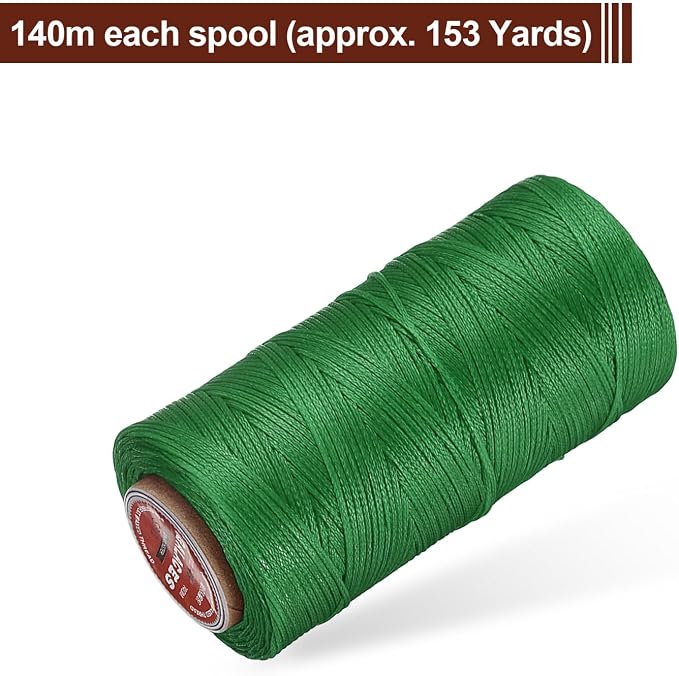 uxcell Flat Leather Sewing Waxed Thread, 140m / 153 Yards Polyester Wax String - Image 3