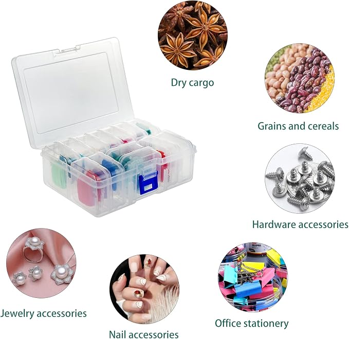 13 Pieces Small Plastic Craft 0rganizers and Storage, Transparent Box - Image 7
