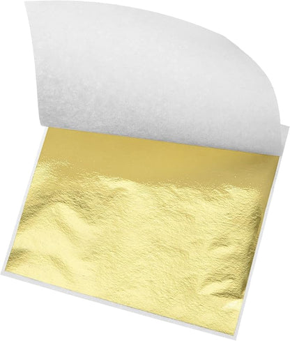MECCANIXITY Gold Leaf Foil Sheet, Bright Golden Leaf Papers, 3.3 x 3.1inch by MECCANIXITY
