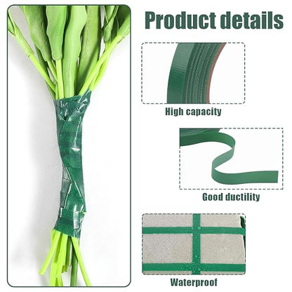 Prudiut 3 Roll Green Floral Tape Waterproof Florist Tape, 1/2" Wide Flower Wrap - Image 3