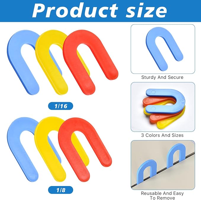 Horseshoe Shim Tile Spacers 1/8 Inch Tile Spacers U Shape Plastic Shims - Image 3
