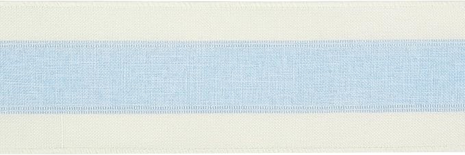 MEEDEE Blue and White Stripe Ribbon Wired Ribbon 2.5 Inch Light Blue Burlap - Image 8
