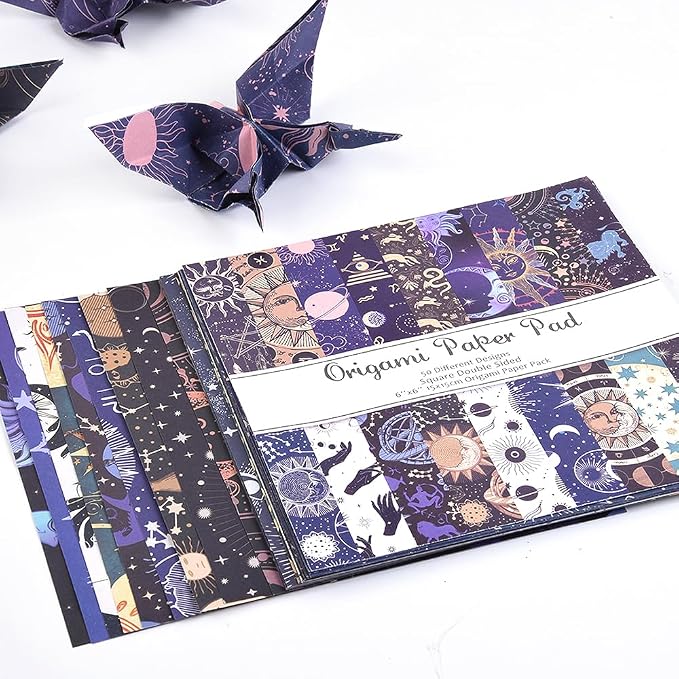 Origami Paper Kit 100 Sheets 70GSM 6 Inch Square Double Sided Color 100 Vivid - Image 4