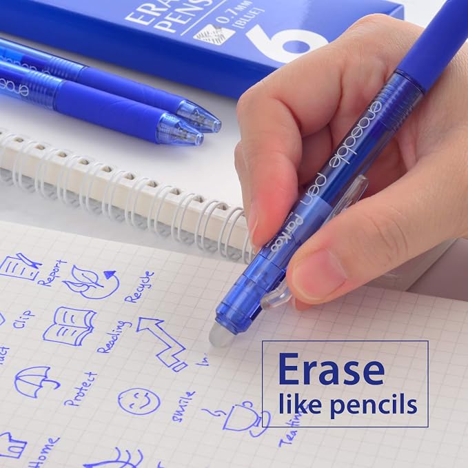 ParKoo Retractable Erasable Gel Pens Clicker, Fine Point 0.7mm, Make Mistake - Image 5